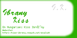 ibrany kiss business card